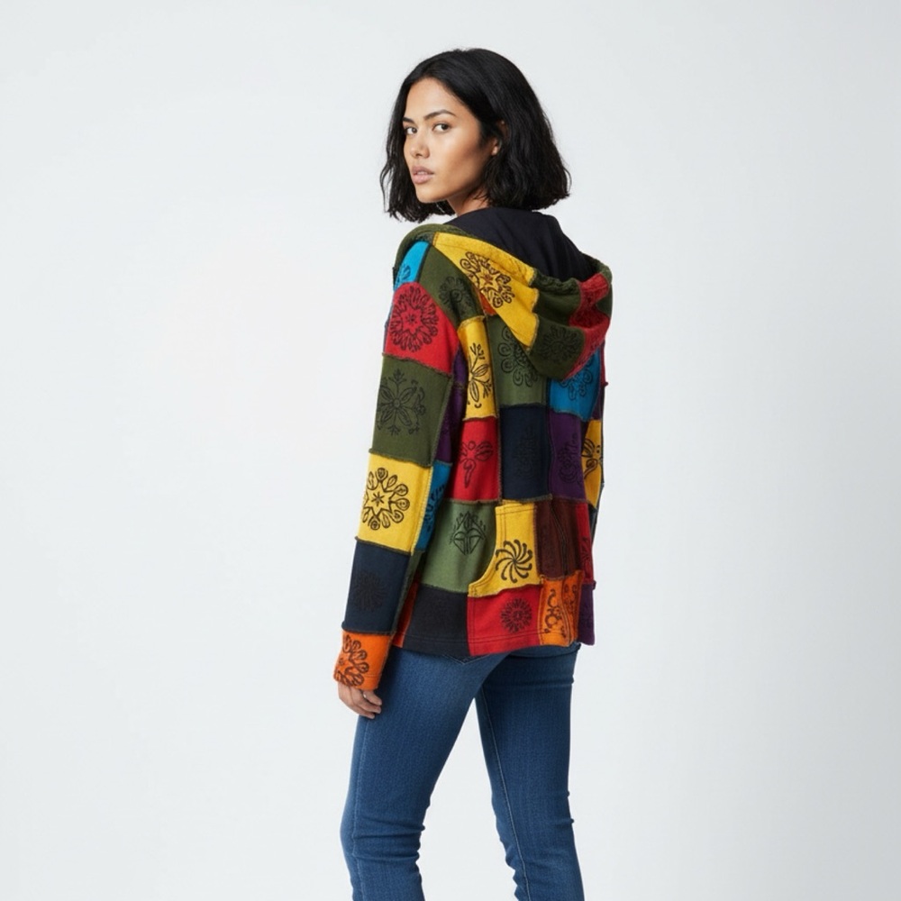 Patchwork Multicolor Zip Hoodie - image 1